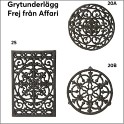 Frej grytunderlägg gjutjärn