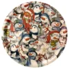 Rund bricka Snowmen all over